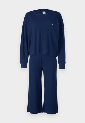 Polo Ralph Lauren CREW NECK AND WIDE LEG PANT SET - Pižama - navy