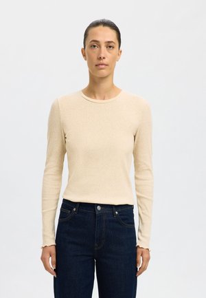 Selected Femme SLFANNA CREW NECK NOOS - Långärmad tröja - oatmeal