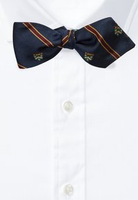STRIPED SILK TWILL CLUB BOW TIE - Bow tie - navy