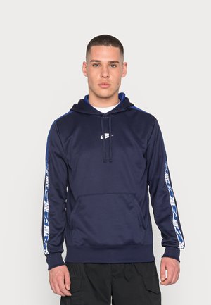 REPEAT HOODIE - Felpa con cappuccio - blackened blue/deep royal blue/white
