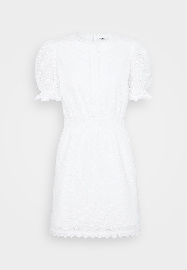 SMOCK DETAIL MINI DRESS - Cocktailkleid/festliches Kleid - white