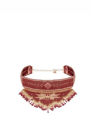 CHOKER DE PEDRERÍA ANCHO CIERRE CON MOSQUETÓN - Collar - rojo