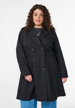 FRÜHLINGS IN A-LINIE MIT DOPPELREIHIGER KNOPFLEISTE - Manteau classique - black