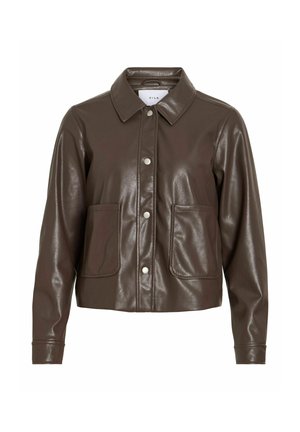 VILA, JACKE VIHELLIUM BESCHICHTETE - Veste en similicuir - coffee bean1