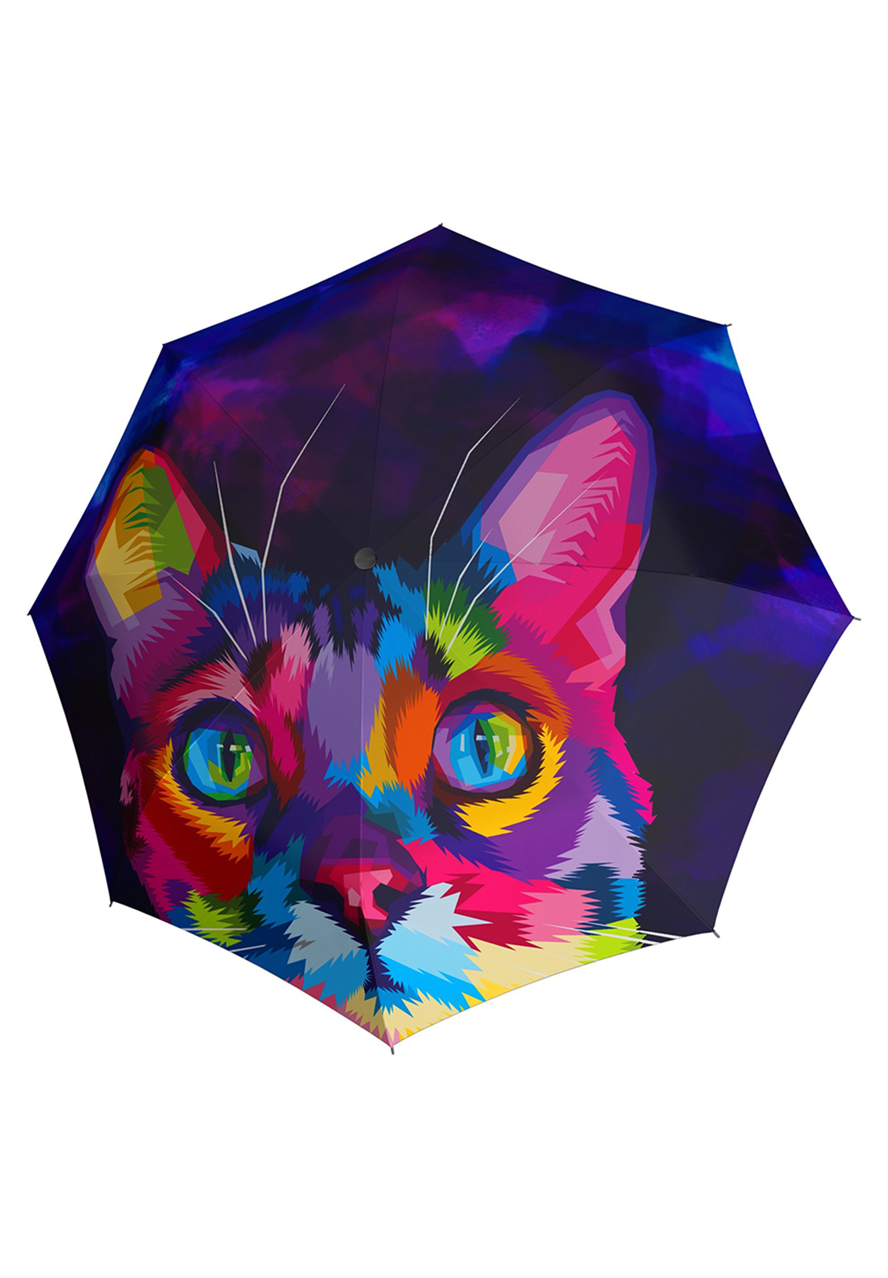 Doppler Damen Stockschirm Automatik – Buntes Patchwork-Design, 104 Cm Durchmesser, 436 G Leicht, Mit Fiberglas-Speichen