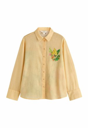 Next, Gombos blúz - yellow banana print embroidered