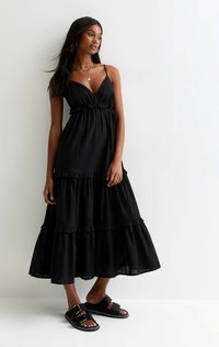 New Look - STRAPPY MIDI - Vestido informal - black Imagen en miniatura 1