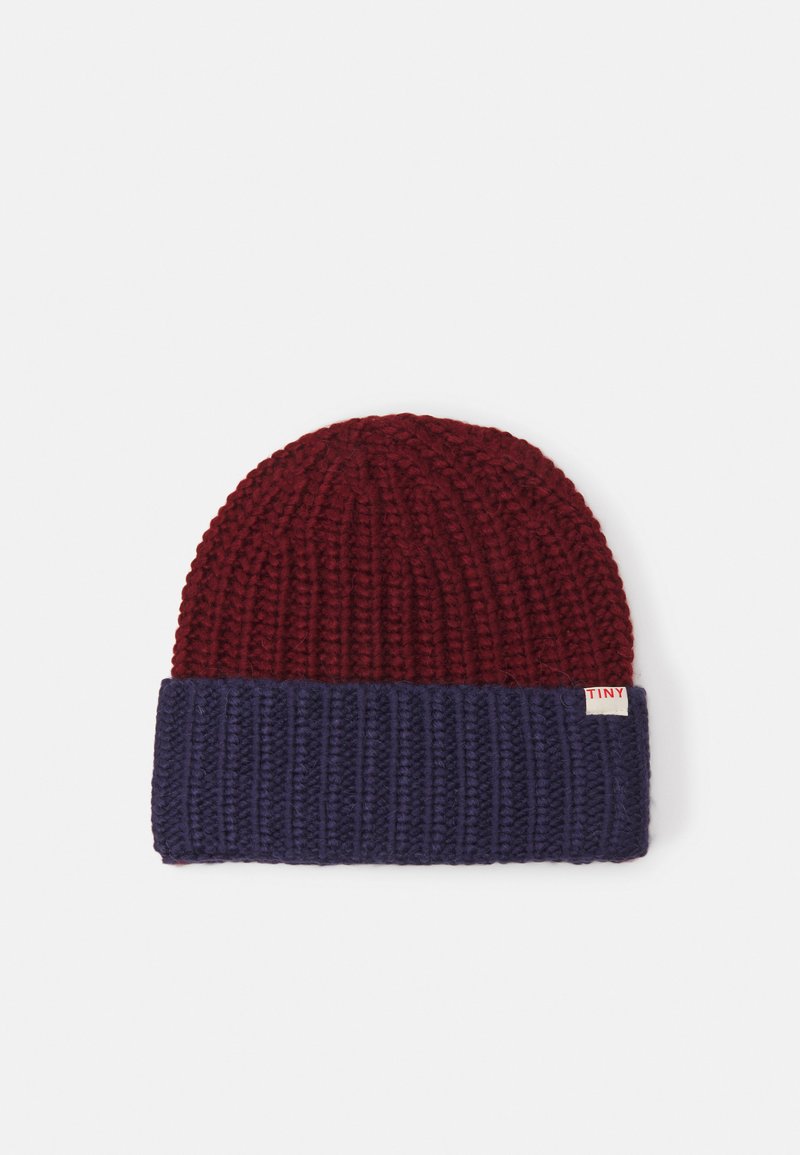 TINYCOTTONS COLOR BLOCK BEANIE UNISEX - Bonnet - maroon/navy