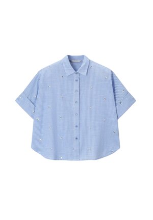 Sissy-Boy, SISSY-BOY GESTREIFTE BLUSE MIT PAILLETTEN - BLAU - Chemisier - blau