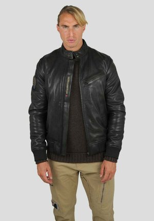 CARDINAL ALPHA - Veste en cuir - noir