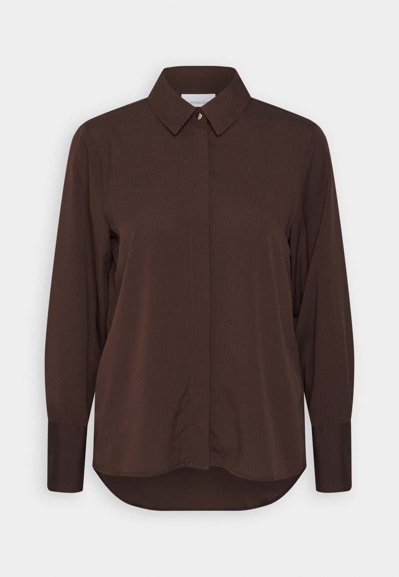 La Strada Unica Overhemdblouse donkerbruin
