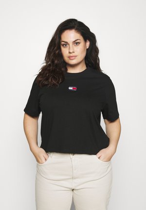 CENTER BADGE TEE - Triko s potiskem - black