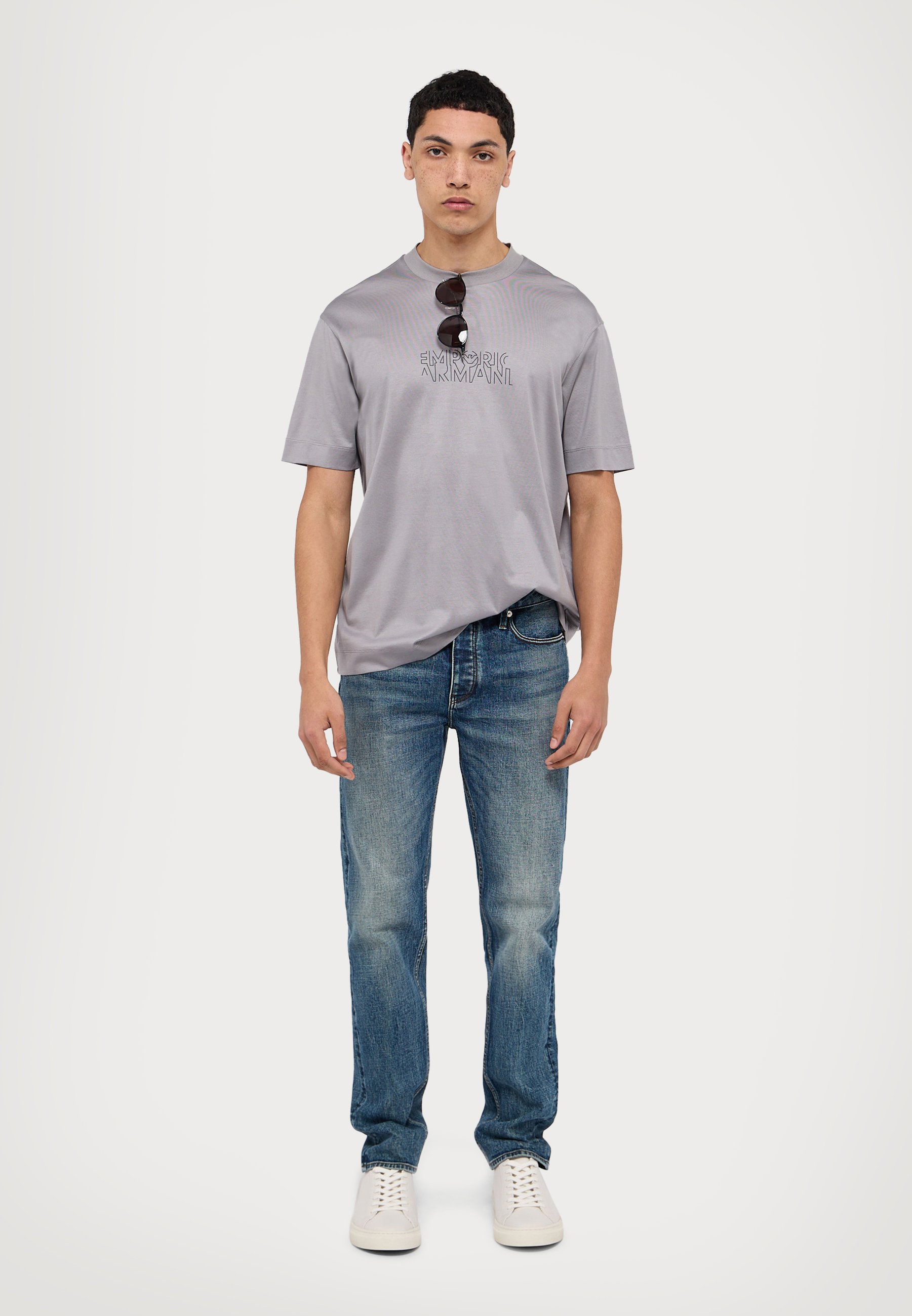 EMPORIO ARMANI グレー ニットTシャツ L 楽天市場】エンポリオアルマーニ tシャツ（カラーグレー