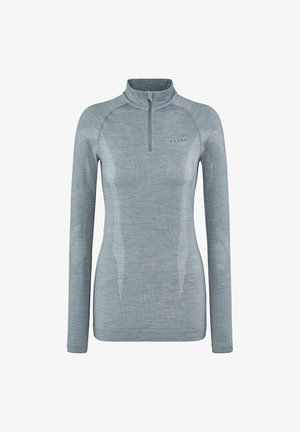 FALKE Wool-Tech High Zip Neck cold to very cold temperatures - Maglietta intima - grey heather