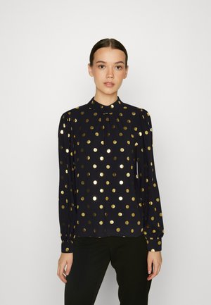 VILA VIGOLDY HIGHNECK - Μπλούζα - night sky/gold