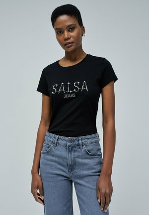 Camiseta estampada - schwarz