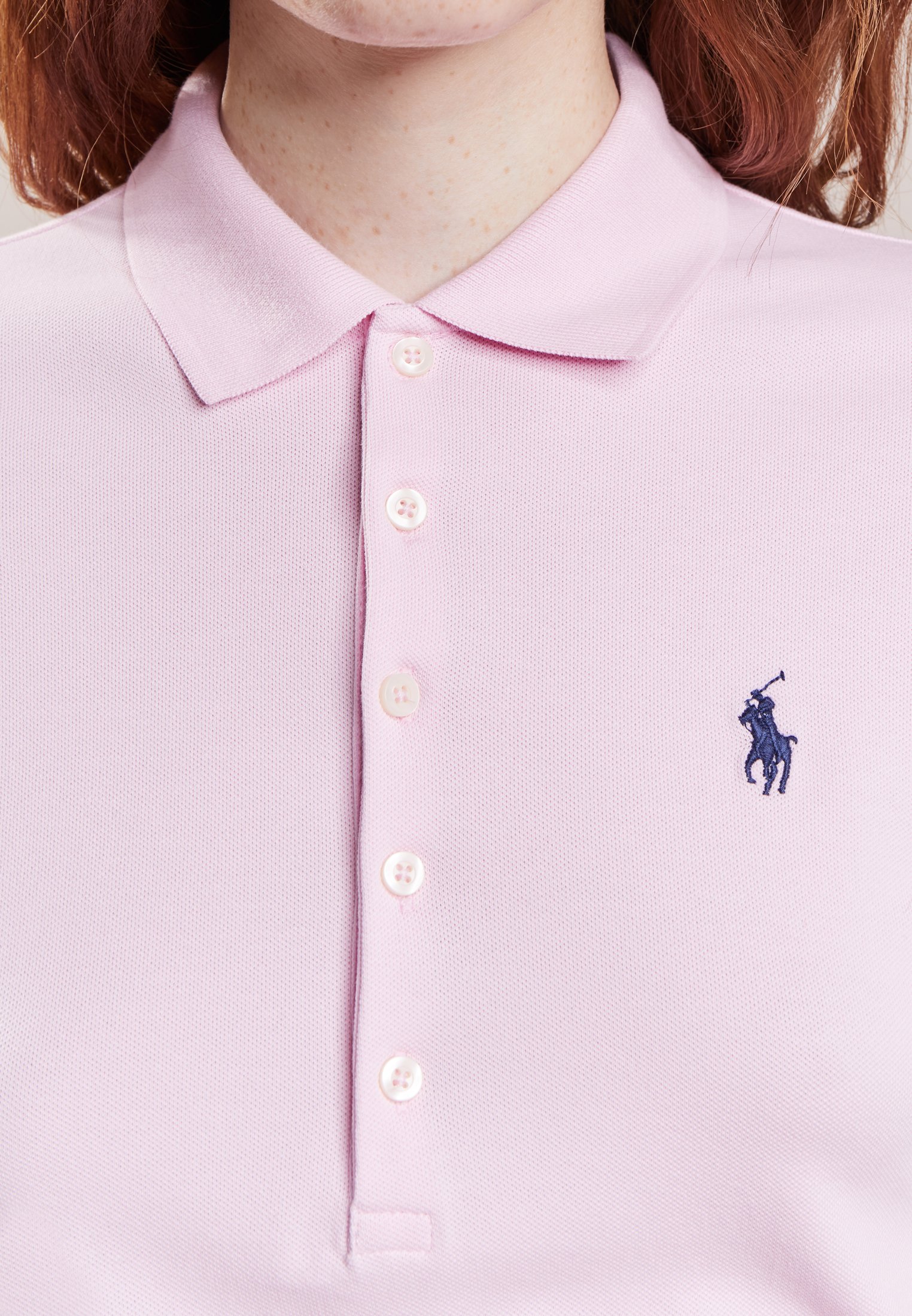 pink and white ralph lauren shirt