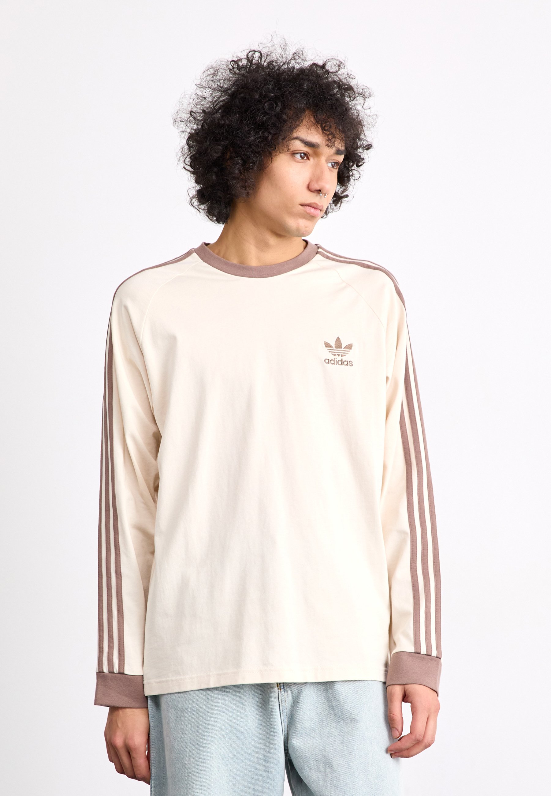 adidas Originals STRIPES - Long sleeved top - trace brown