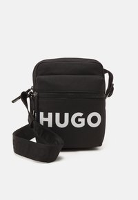 HUGO ETHON LOGO ZIP UNISEX - Axelremsväska - black