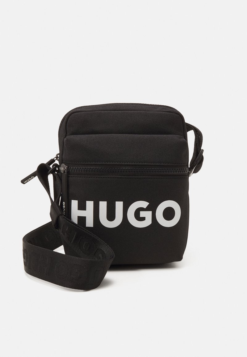 HUGO ETHON LOGO ZIP UNISEX - Axelremsväska - black