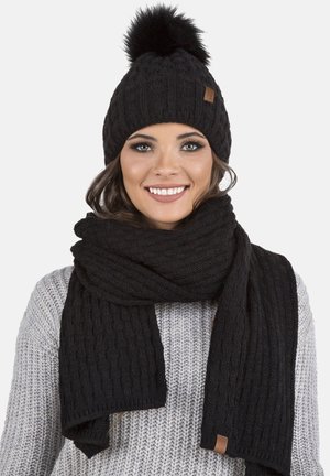 7015 BEANIE AND SCARF SET - Scarf - black