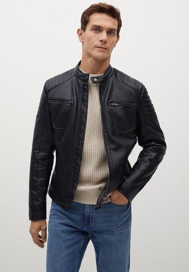 JOSENO - Chaqueta de cuero - black