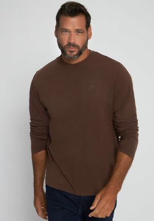 MIT LOGO-RUNDHALS REGULAR FIT - Langarmshirt - dark brown
