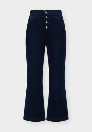 ONLY, ONLEMILY CROP FLARE BUTTON - Τζιν καμπάνα - dark blue denim