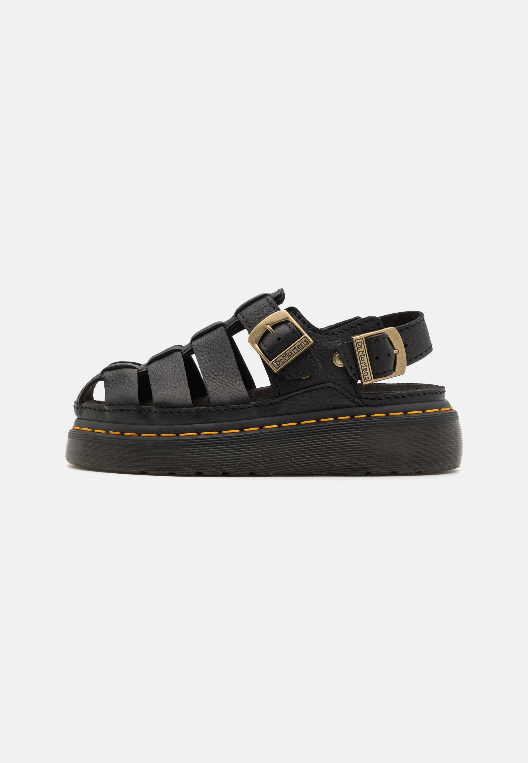 Dr. Martens WRENLIE - Plateausandalette - black grizzly/schwarz 
