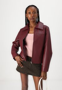 Selected Femme SLFBEA JACKET - Jachetă piele - zinfandel