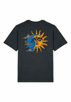 LUNAR BACK UNISEX HEAVYWEIGHT TEE - T-shirt imprimé - washed black