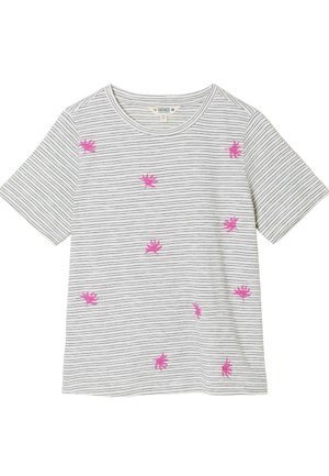 FatFace, REGULAR FIT - STRIPE EMBROIDERED FLOWER T-SHIRT - Trükipildiga T-särk - ivory