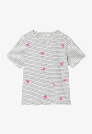 FatFace, REGULAR FIT - STRIPE EMBROIDERED FLOWER T-SHIRT - Print T-shirt - ivory