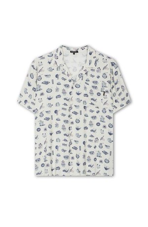 Kaotiko SHIRT KAWAII PATTERN - Krekls - ivory