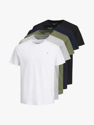 JORJXJ TEE CREW NECK 5 PACK - Paprasti marškinėliai - white