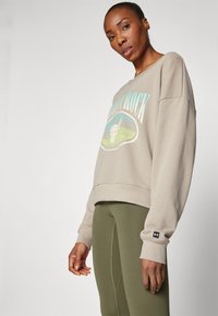 Under Armour TERRY - Felpa - timberwolf taupe/yellow/black