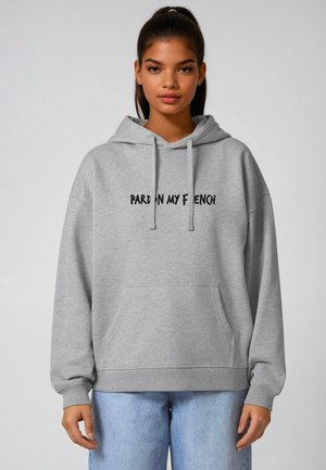 FRENCH EMBROIDERY UNISEX OVERSIZE  - Sweat à capuche - mottled grey