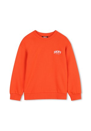 DKNY, SWEAT COL ROND SIGLÉ - Sweatshirt - coquelicot