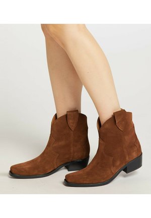 Cowboy- / bikerstøvlette - cognac