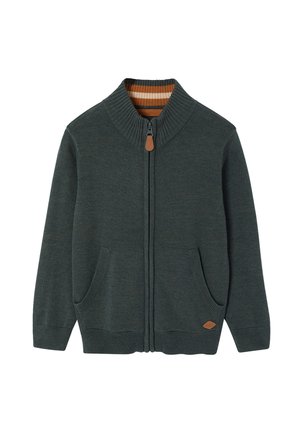 Vertbaudet VERTBAUDET HIGH NECK JACKET WITH ZIP, FOR BOYS - Strickjacke - marl green