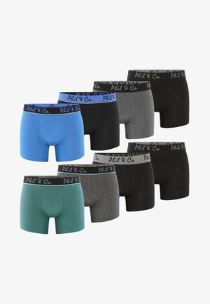 Herre boxer briefs i blå, teal, grå og sort; med elastiske waistband med brandlogo. Glat bomuldsstof med en tætsiddende design.