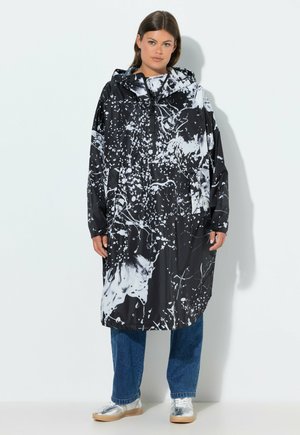 PRINT, KAPUZE - Regenjas - black