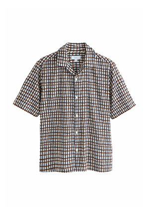 REGULAR FIT - WATERCOLOUR SHORT SLEEVE CHECK - Chemise - navy blue