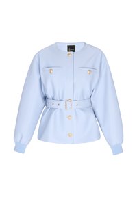 Jachetă din imitație de piele - light blue