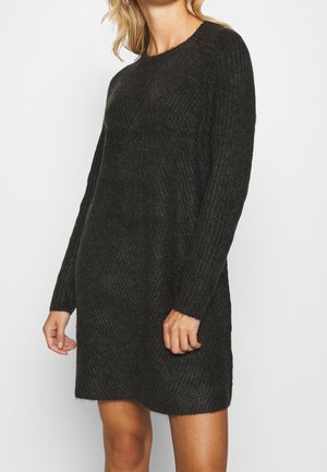 Strickkleid - mottled dark grey