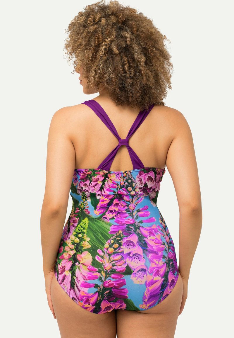 Ulla Popken Costume Da Bagno Intero Softline DG Effetto Pietra – Tessuto 85% Poliestere 15% Elastan, Made In Turkey
