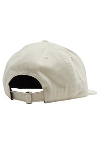 Cap aus leichtbeigem Baumwoll-Canvas, mit verstellbarem Riemen auf der Rückseite und einem gebogenen Schirm. Einfaches, unauffälliges Design mit Nähdetails.