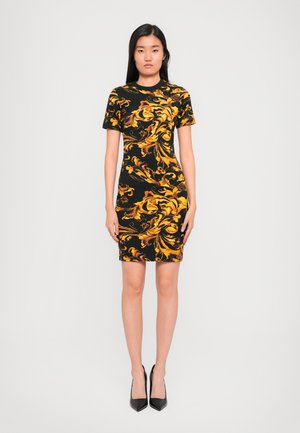 BAROCCO PORCELAIN - Jersey dress - black/gold-coloured