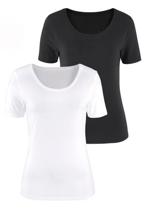 LASCANA 2er-Pack - T-Shirt basic - schwarz/weiß
