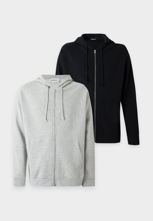 YOURTURN by Zalando, 2 PACK UNISEX - Суитшърт с цип - mottled light grey/black